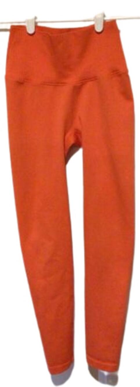 Balance Athletica Vitality Women’s Neon Orange Ribbed Yoga Leggings Size Small